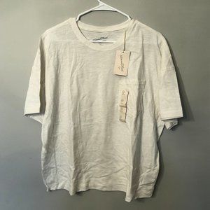 White Crop Crew Neck A15